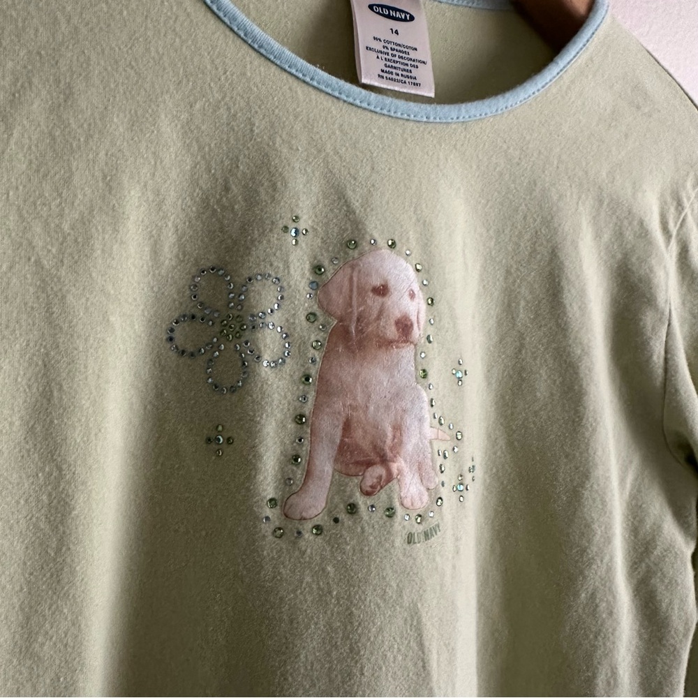 Vintage Old Navy Y2K 2003 Puppy Long Sleeve Top - Picture 2 of 8